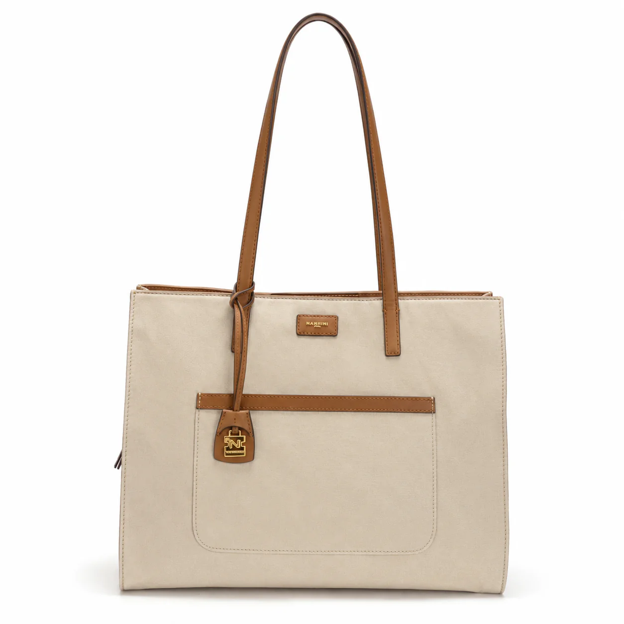 BORSA SHOPPING NYLON E PELLE